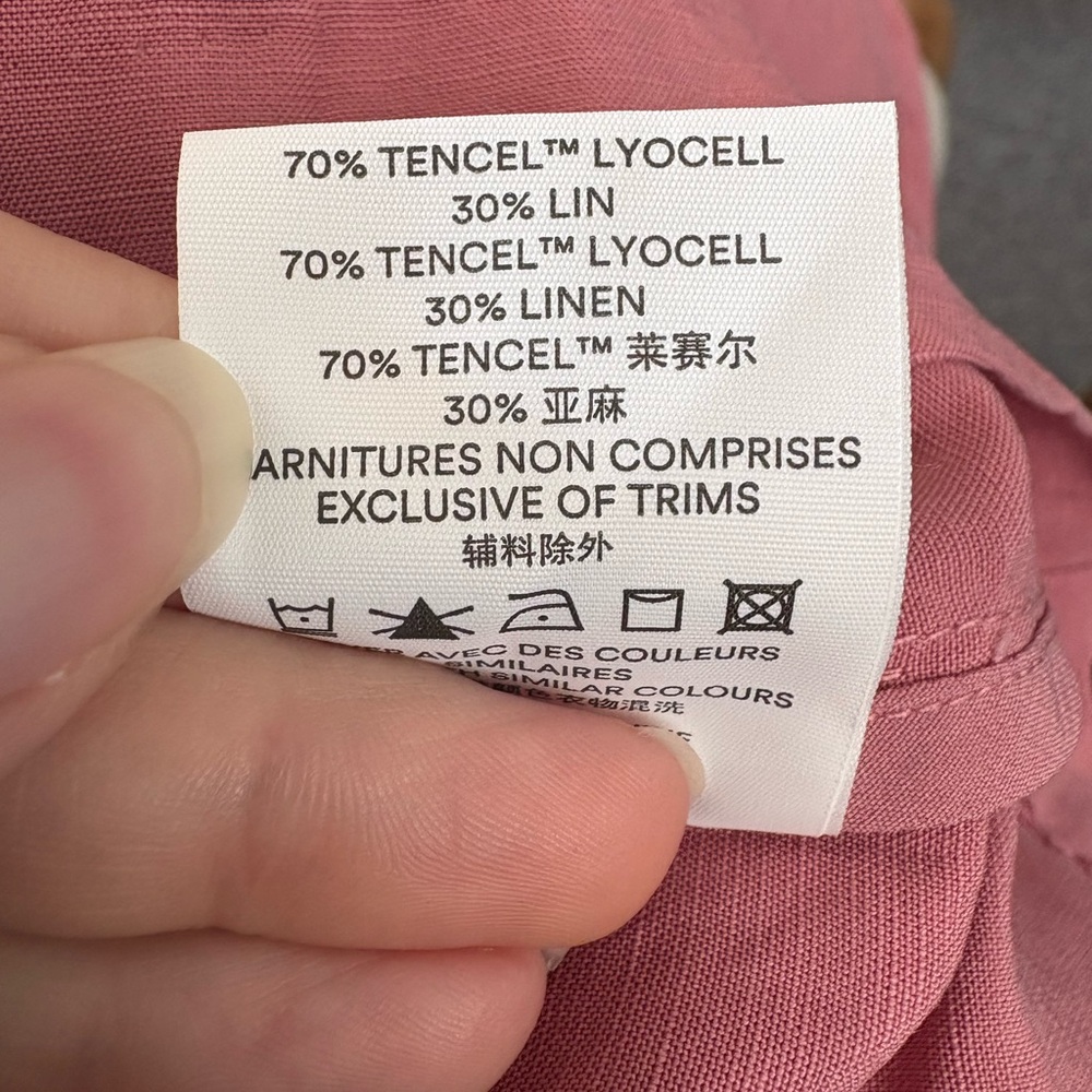 Frank and Oak Rose Cropped Button Up Size Large - Picture 4 of 4